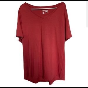 Terra & Sky Red V-neck T-Shirt - PLUS SIZE